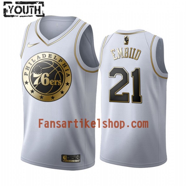 NBA Philadelphia 76ers Trikot Joel Embiid 21 Nike 2019-2020 Weiß Golden Edition Swingman - Kinder NBA Philadelphia 76ers Trikot Joel Embiid 21 Nike 2019-2020 Weiß Golden Edition Swingman - Kinder